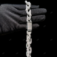 18KT White Gold Moissanite Cuban Link Chain CustomDiamJewel