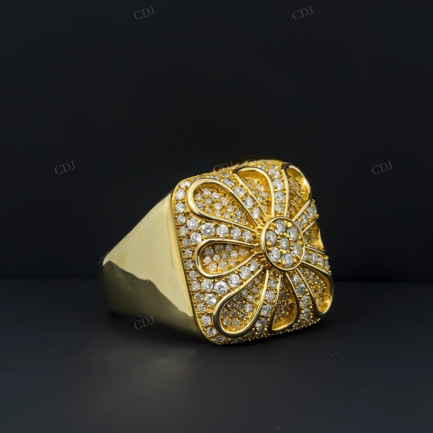 Sterling Silver Moissanite Cluster Flower Statement Ring Hip Hop Ring customdiamjewel