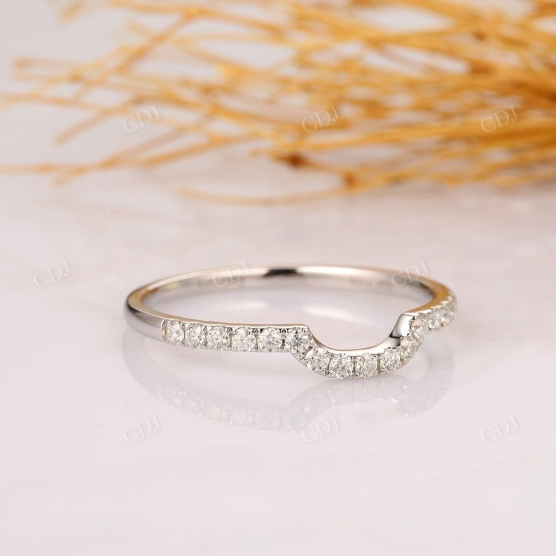 Curved Natural Diamond Half Eternity Pave Set Wedding Band Wedding Band customdiamjewel   