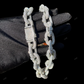 18KT White Gold Moissanite Cuban Link Chain CustomDiamJewel