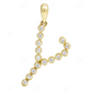 Natural Diamond 10K Gold 1" Y Letter Pendant CustomDiamJewel