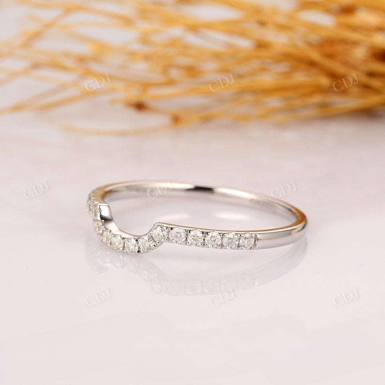 Curved Natural Diamond Half Eternity Pave Set Wedding Band Wedding Band customdiamjewel   