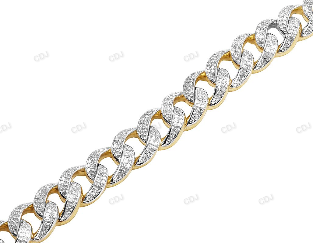 Iced Out Silver Moissanite Link Bracelet For Mens hip hop jewelry CustomDiamJewel