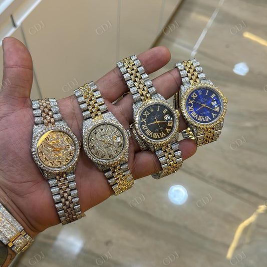 Two Tone Rolex Moissanite Stainless Steel Super Iced Out Hip Hop Watches for Men hip hop jewelry CustomDiamJewel