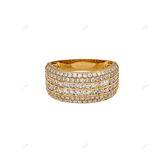 Diamond Look Five Row Moissanite Ring hip hop jewelry customdiamjewel