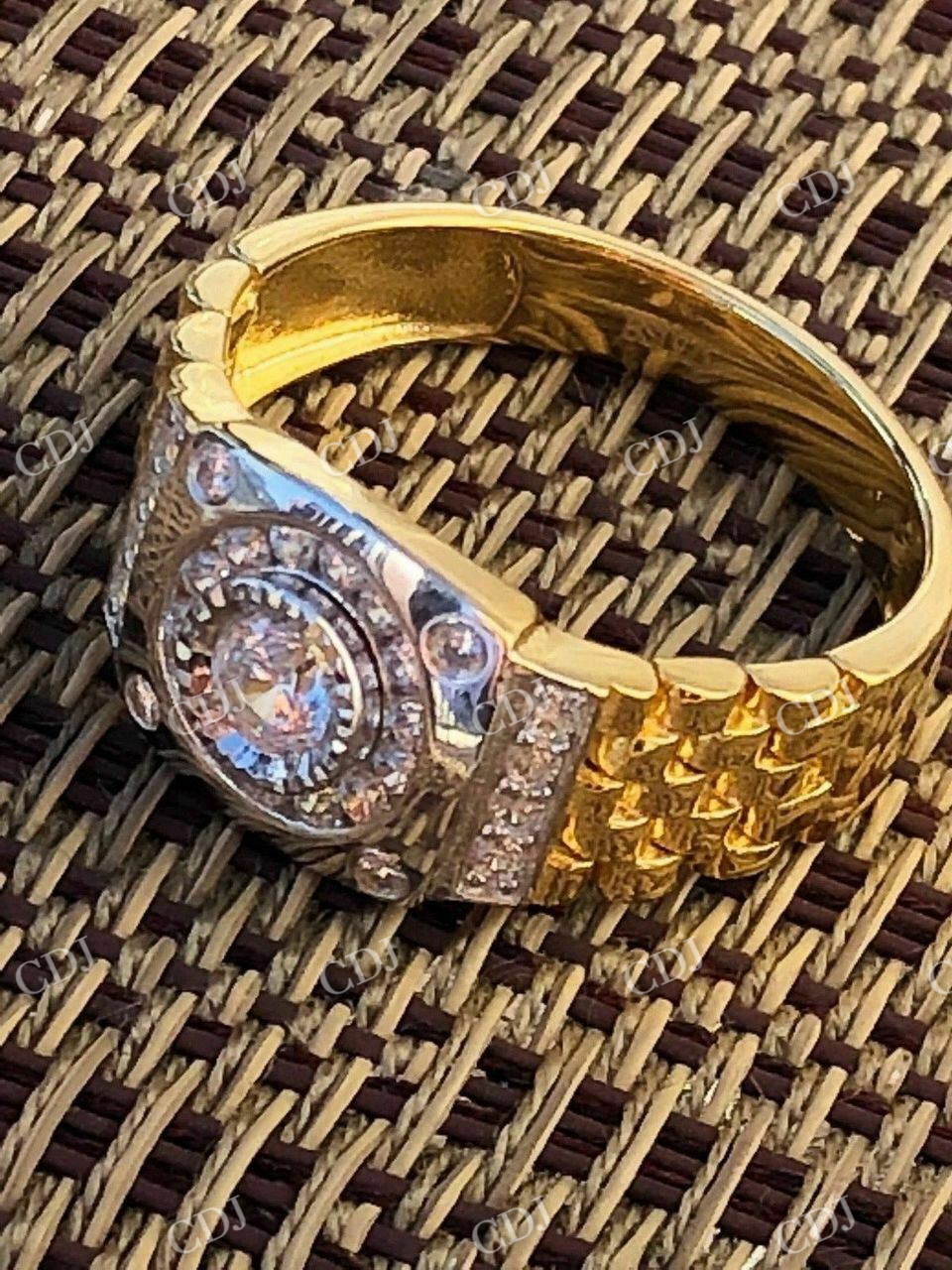 Round Cut Diamond Presidential Watch Band Ring  customdiamjewel   