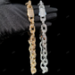 18KT White Gold Moissanite Cuban Link Chain CustomDiamJewel
