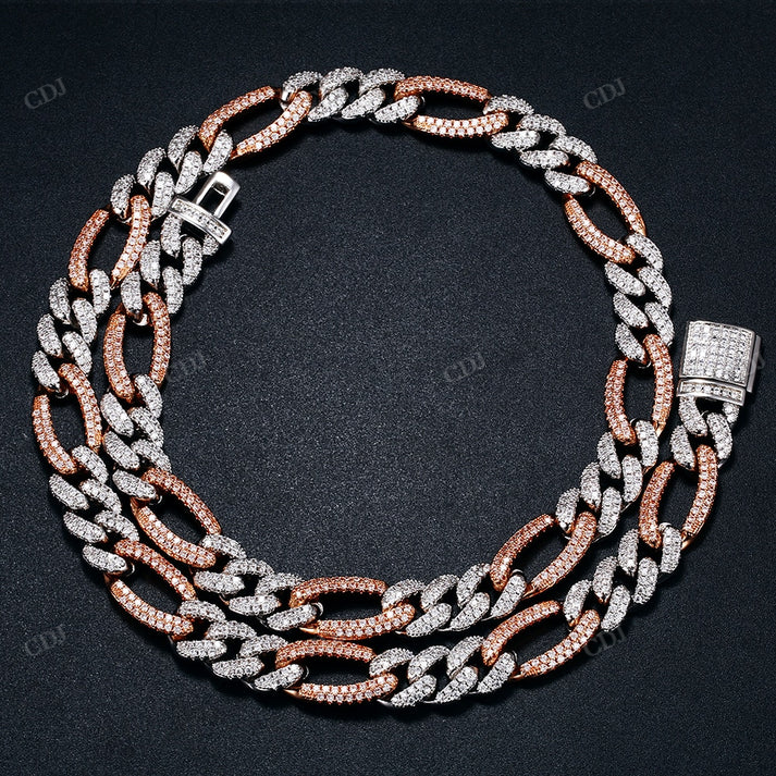 New 10MM Diamond Figaro Hip Hop Chain hip hop jewelry CustomDiamJewel