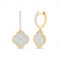 Clover Moissanite Diamond Huggie Earrings Stud earrings CustomDiamJewel
