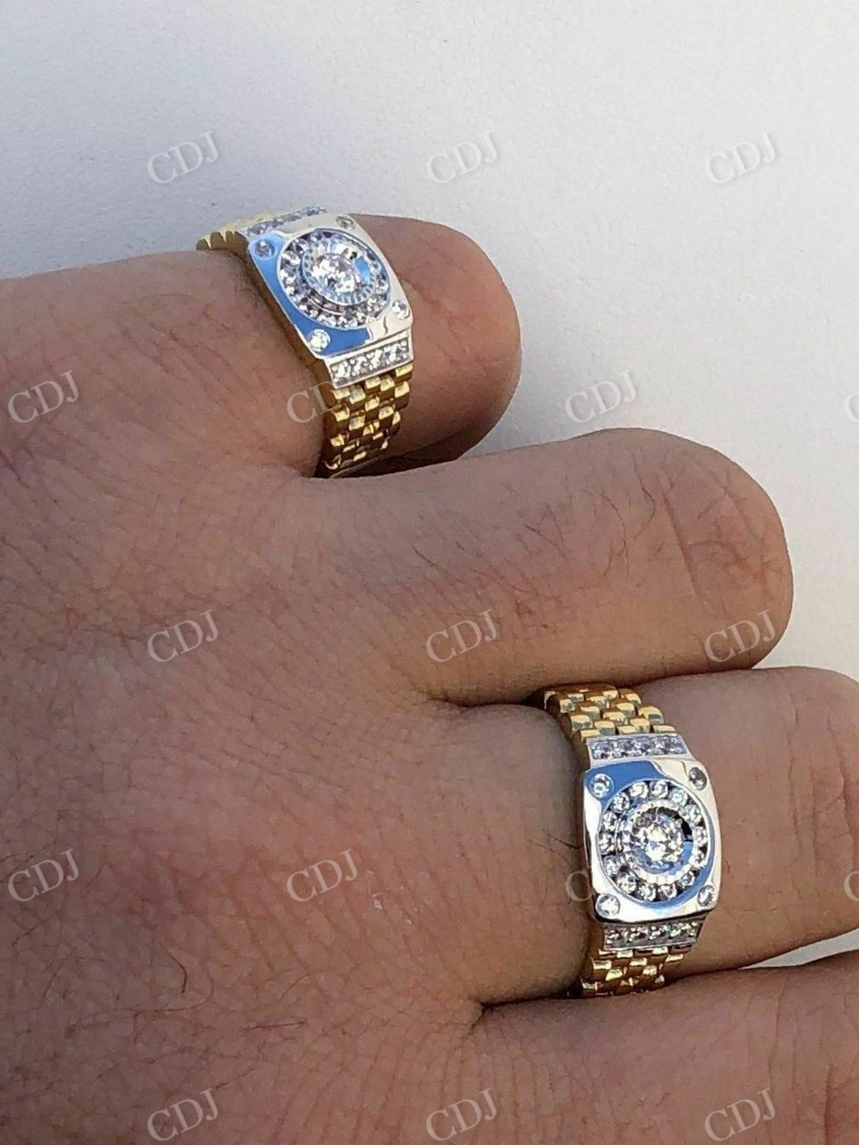 Round Cut Diamond Presidential Watch Band Ring  customdiamjewel   
