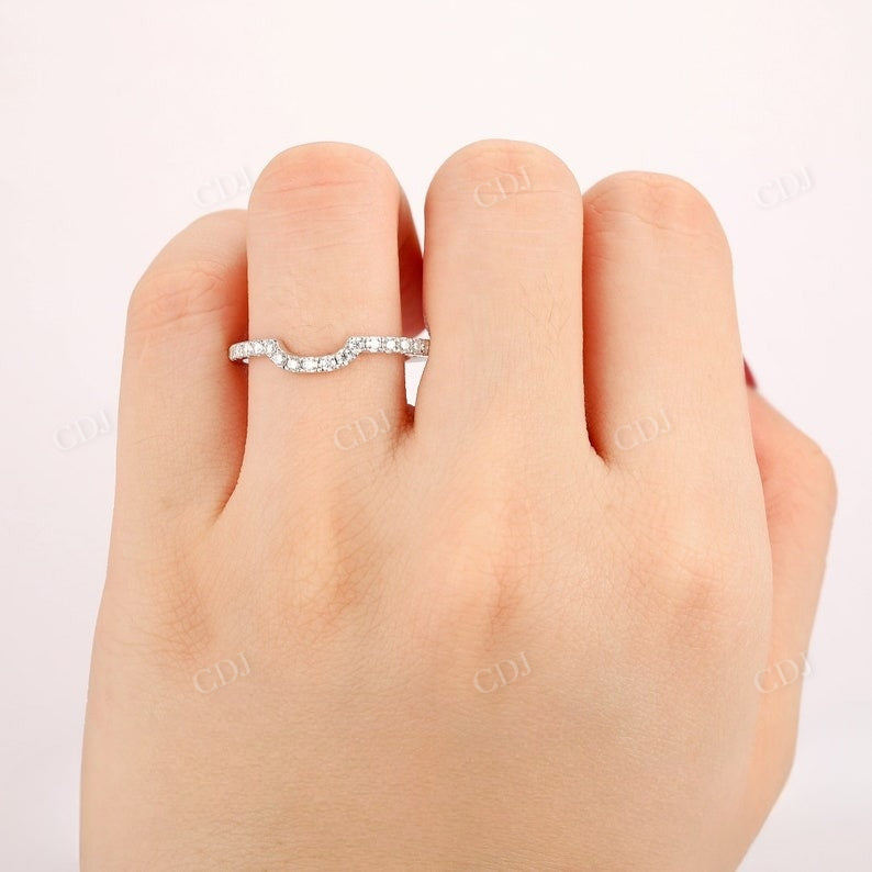 Curved Natural Diamond Half Eternity Pave Set Wedding Band Wedding Band customdiamjewel   