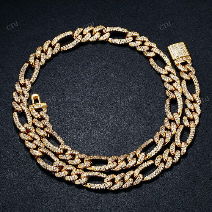 New 10MM Diamond Figaro Hip Hop Chain hip hop jewelry CustomDiamJewel