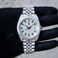 Rolex Jubilee Green Baguette Numbers Custom Moissanite Watch customdiamjewel