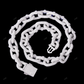18KT White Gold Moissanite Cuban Link Chain CustomDiamJewel