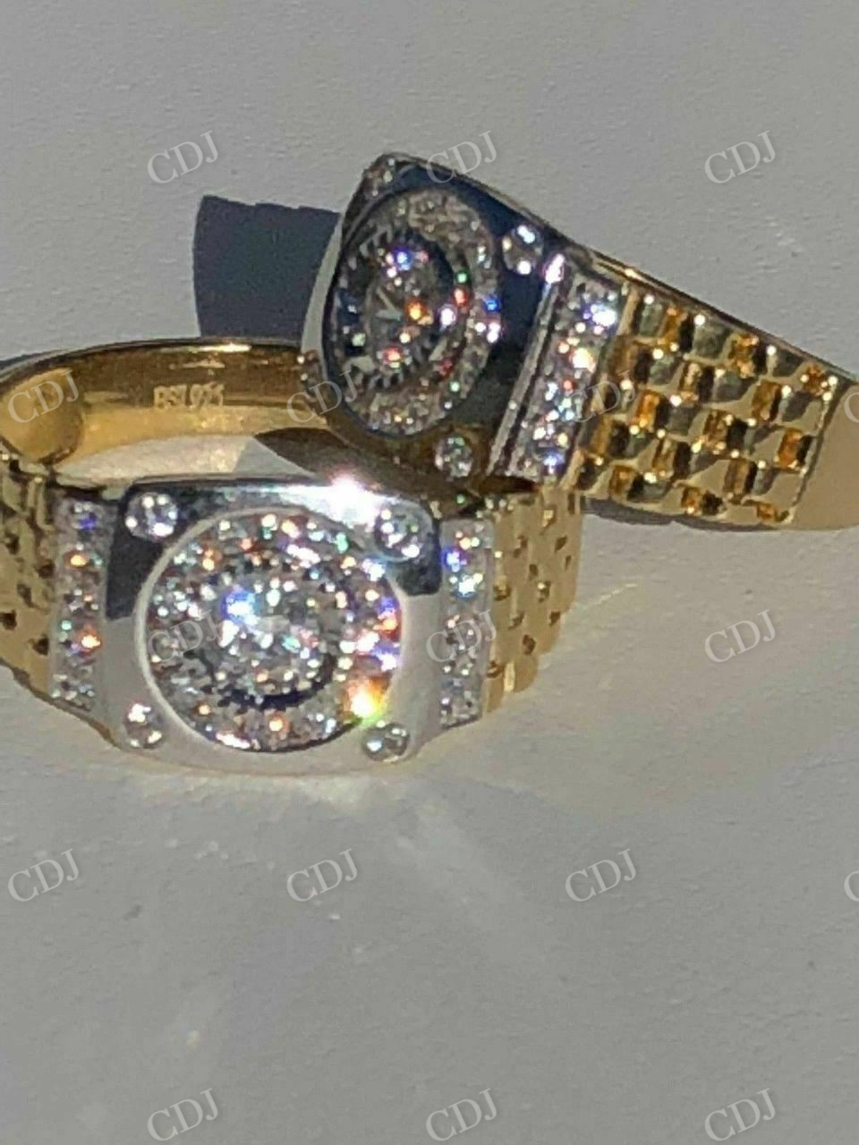Round Cut Diamond Presidential Watch Band Ring  customdiamjewel   