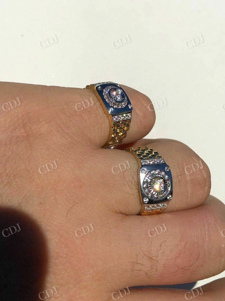 Round Cut Diamond Presidential Watch Band Ring  customdiamjewel   