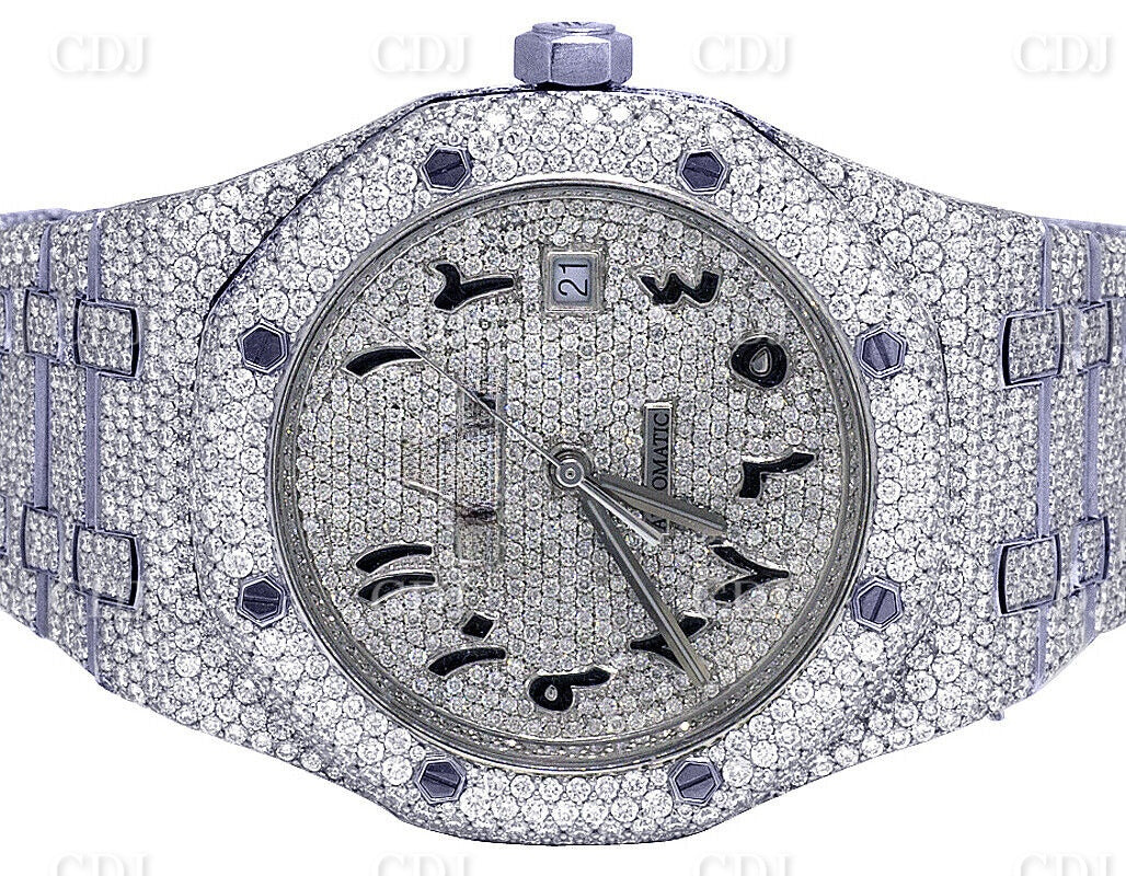 White Stainless Steel Moissanite Diamond AP Watch customdiamjewel