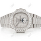 Handmade Moissanite Studded Chrono Moissanite Bust Down Watch customdiamjewel