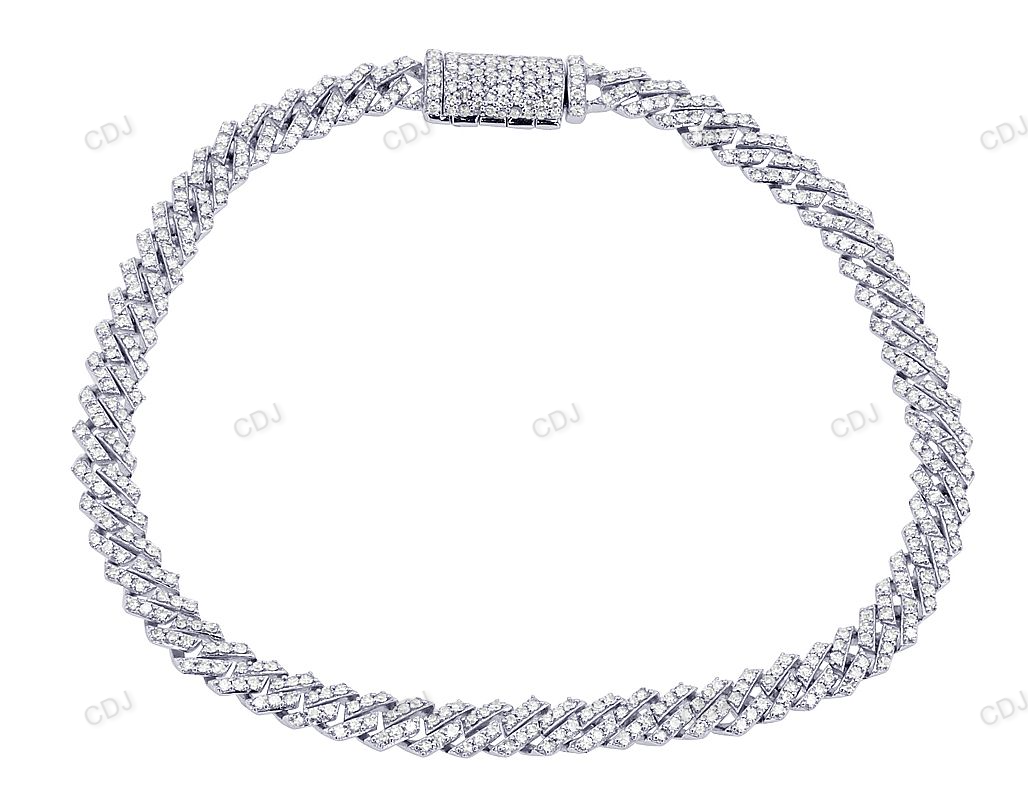 5MM 925 Sterling Silver Handmade Cuban Bracelet hip hop jewelry customdiamjewel