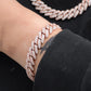 Rose Gold Plated Full Ice Out Cuban Link Bracelet hip hop jewelry CustomDiamJewel