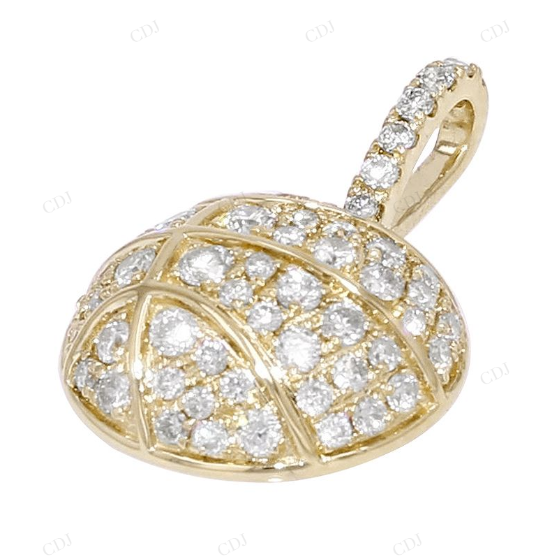 Custom Moissanite S925 Silver Basketball Pendant CustomDiamJewel