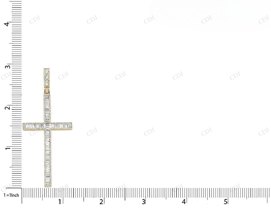 10K Yellow Gold 2.9 Inch Lab Grown Diamond Cross Pendant Hip Hop Pendent customdiamjewel