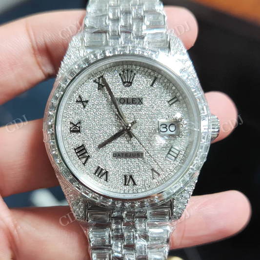 Customized Diamond Studded Hip Hop men's Rolex Watch customdiamjewel