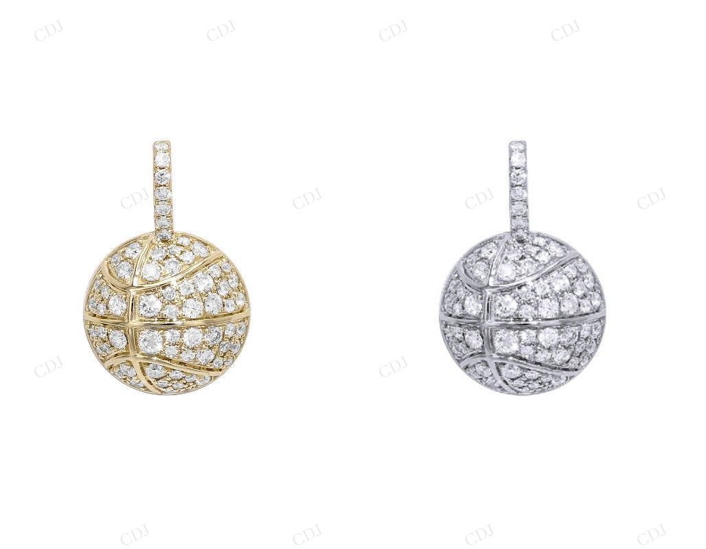 Custom Moissanite S925 Silver Basketball Pendant CustomDiamJewel