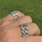 White Gold Miami Cuban Hip Hop Ring  customdiamjewel   