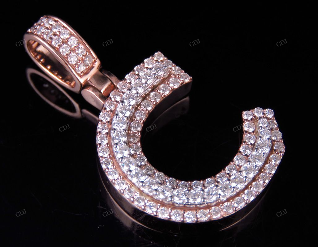 1.35 CT 1.5" 14K Gold Natural Diamond C Letter Pendant CustomDiamJewel
