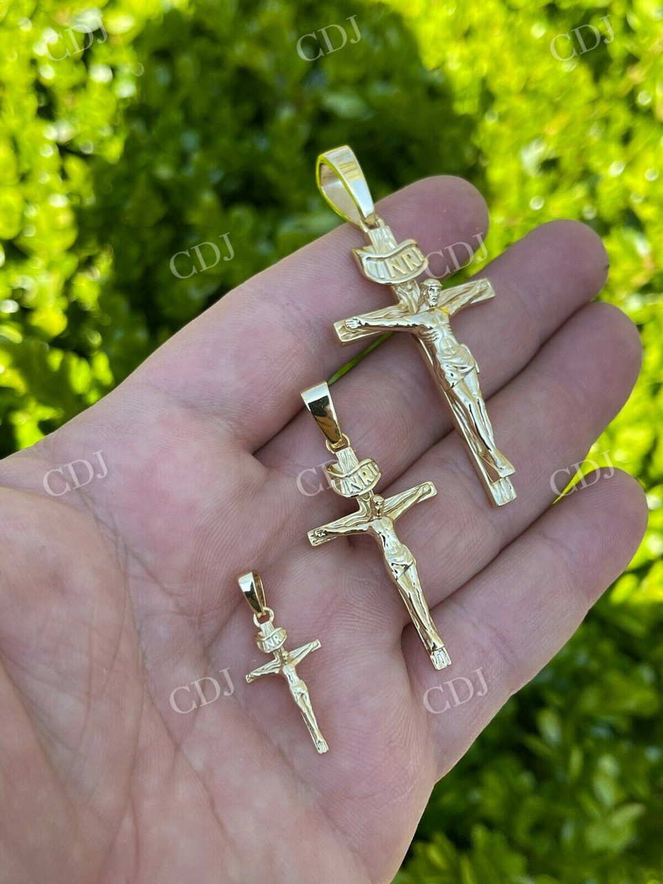 14k Gold Cross Jesus Piece Crucifix Pendant  customdiamjewel   