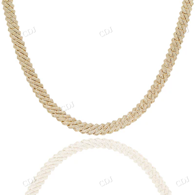14K Yellow Gold Cuban Link Chain Necklace hip hop jewelry CustomDiamJewel
