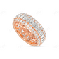 14k Rose Gold Emerald & Round Diamond Men's Eternity Band hip hop jewelry CustomDiamJewel