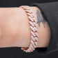 Rose Gold Plated Full Ice Out Cuban Link Bracelet hip hop jewelry CustomDiamJewel