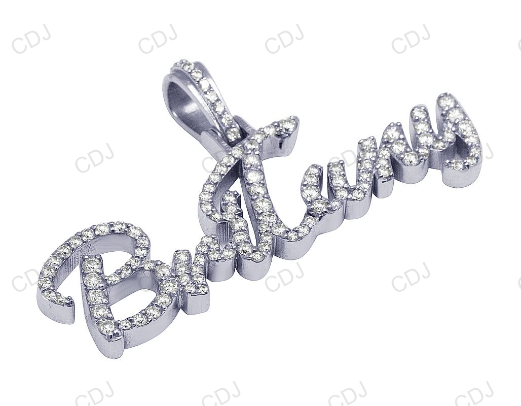 925 Silver Iced Out Custom Name Pendant hip hop jewelry CustomDiamJewel