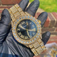 Hip Hop Men's Handmade Natural Diamond Rolex Bust Down Watch customdiamjewel