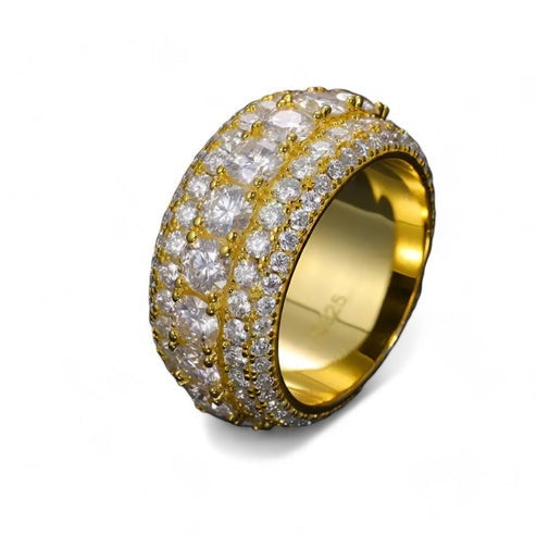 Lab Grown Diamond 18K Gold Men's Bold Wedding Band hip hop jewelry CustomDiamJewel