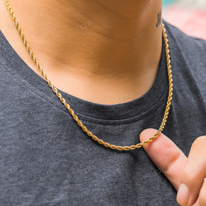 Antique 2 - 7MM Gold Rope Chain hip hop jewelry CustomDiamJewel