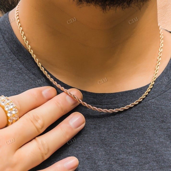 Antique 2 - 7MM Gold Rope Chain hip hop jewelry CustomDiamJewel