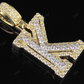 1.5" 1.5CTW Full Iced Out Natural Diamond Initial K Letter Pendant CustomDiamJewel