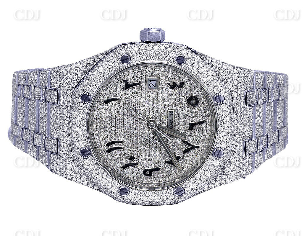 White Stainless Steel Moissanite Diamond AP Watch customdiamjewel