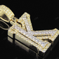 1.5" 1.5CTW Full Iced Out Natural Diamond Initial K Letter Pendant CustomDiamJewel