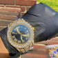 Hip Hop Men's Handmade Natural Diamond Rolex Bust Down Watch customdiamjewel