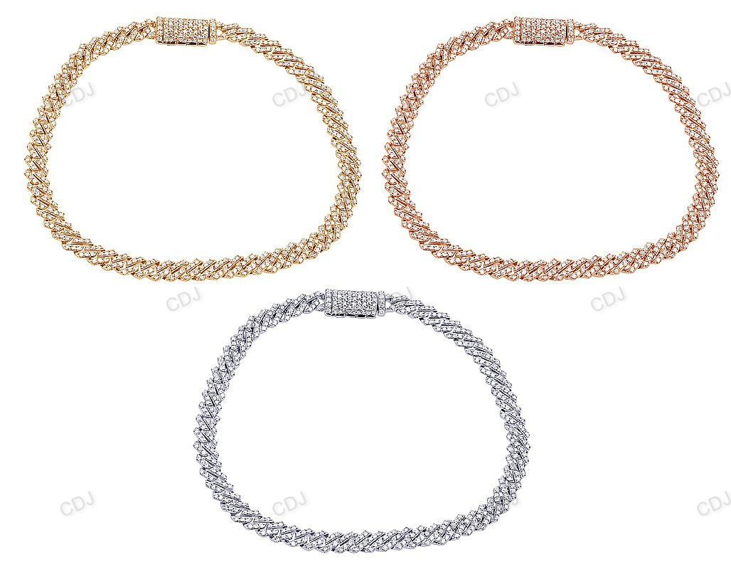 5MM 925 Sterling Silver Handmade Cuban Bracelet hip hop jewelry customdiamjewel