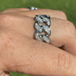 White Gold Miami Cuban Hip Hop Ring  customdiamjewel   