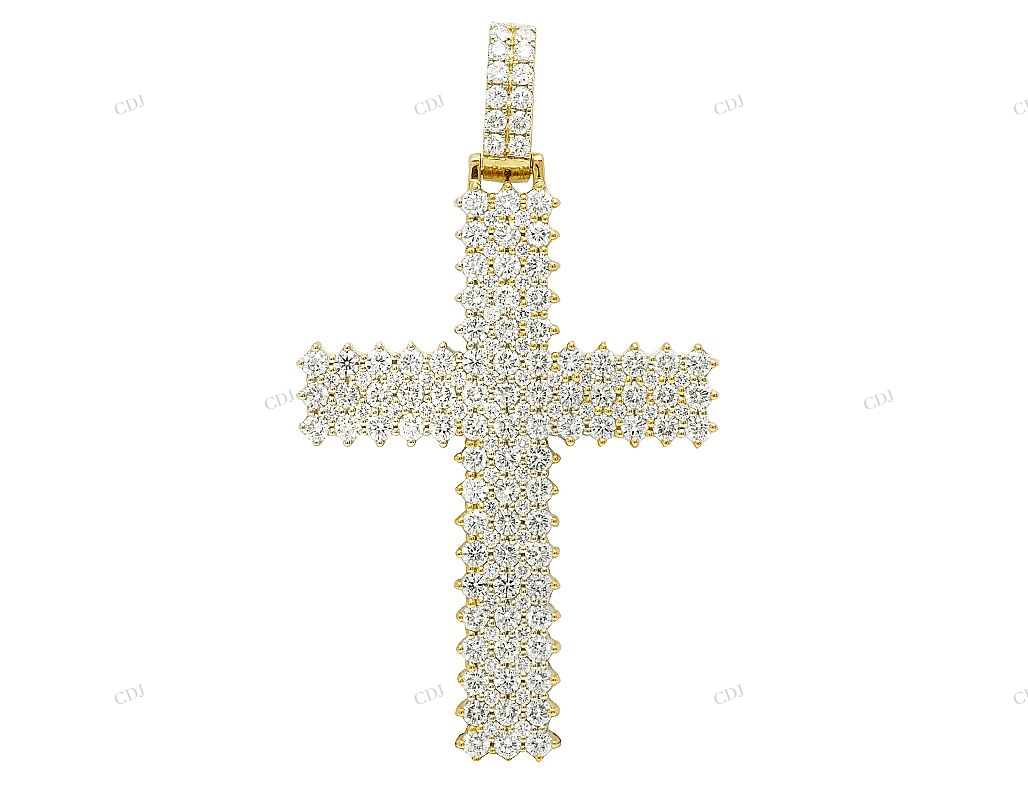 2.5 Inch Bust Down Cross 14K Gold Pendant hip hop jewelry CustomDiamJewel