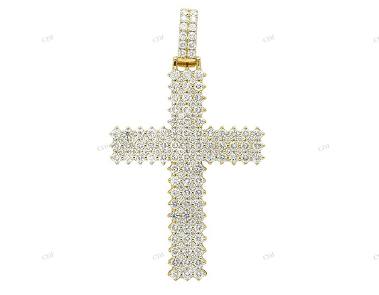 2.5 Inch Bust Down Cross 14K Gold Pendant hip hop jewelry CustomDiamJewel