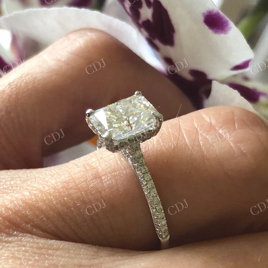 Radiant Cut Moissanite Claw Prong Engagement Ring  customdiamjewel   