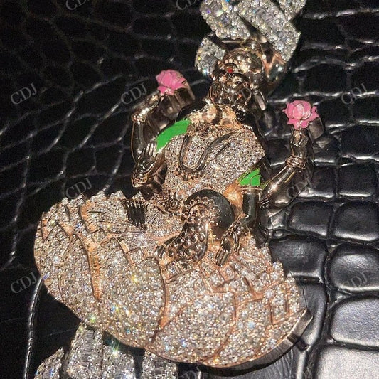 Fully Iced Out Diamond Pendant Sterling Silver hip hop jewelry CustomDiamJewel   