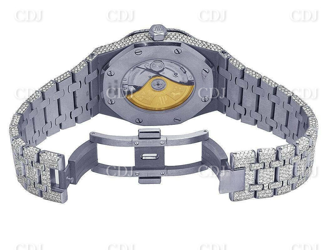 White Stainless Steel Moissanite Diamond AP Watch customdiamjewel